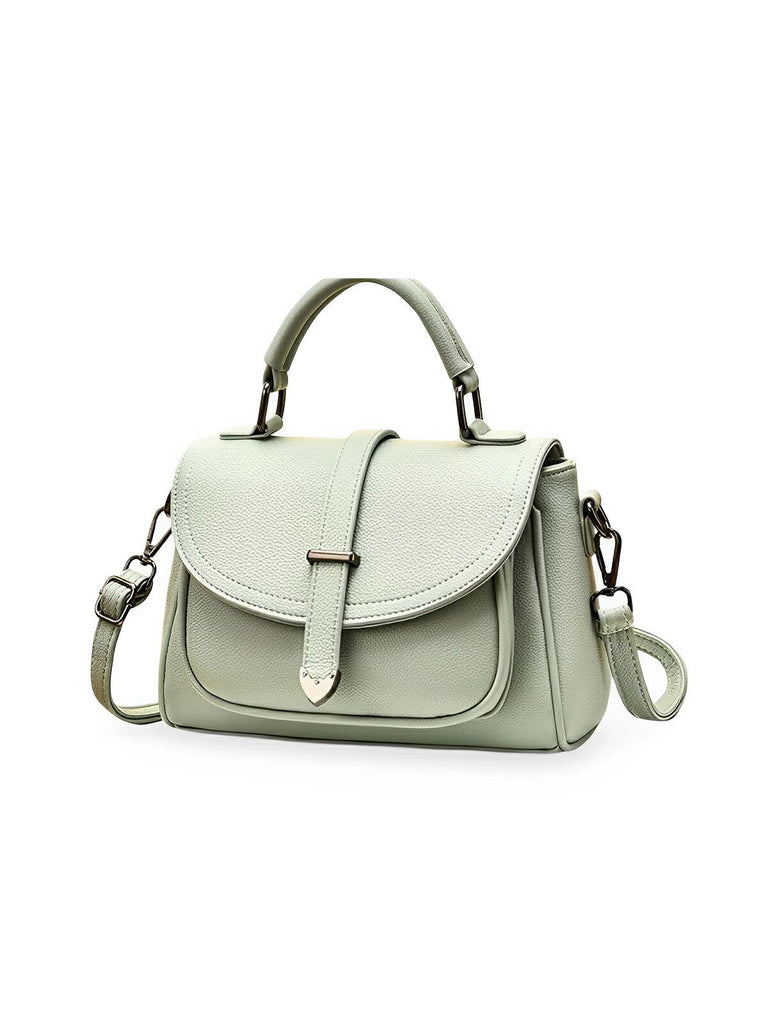 Sac à main tendance femme, porté épaule ou main, simili vegan, format compact, modèle Cassandra - Sac à main - Vert