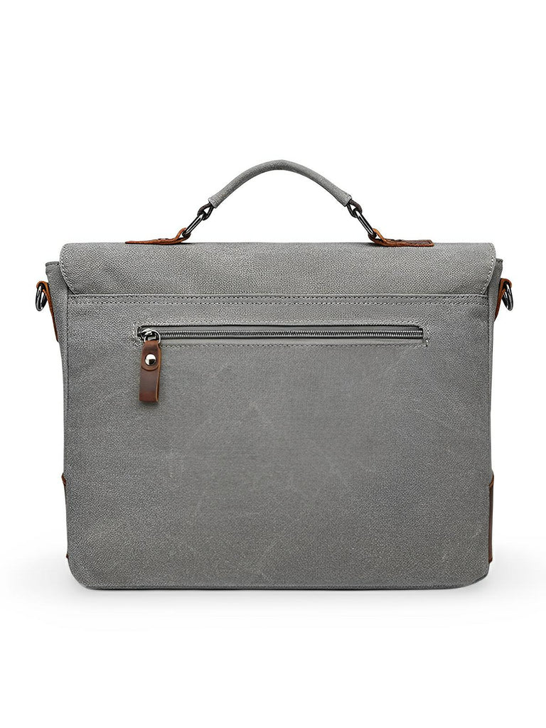 Sac bandoulière en toile, sacoche pour ordinateur 13 pouces, sac messager vintage homme, modèle Justin - Sac Bandoulière - Gris