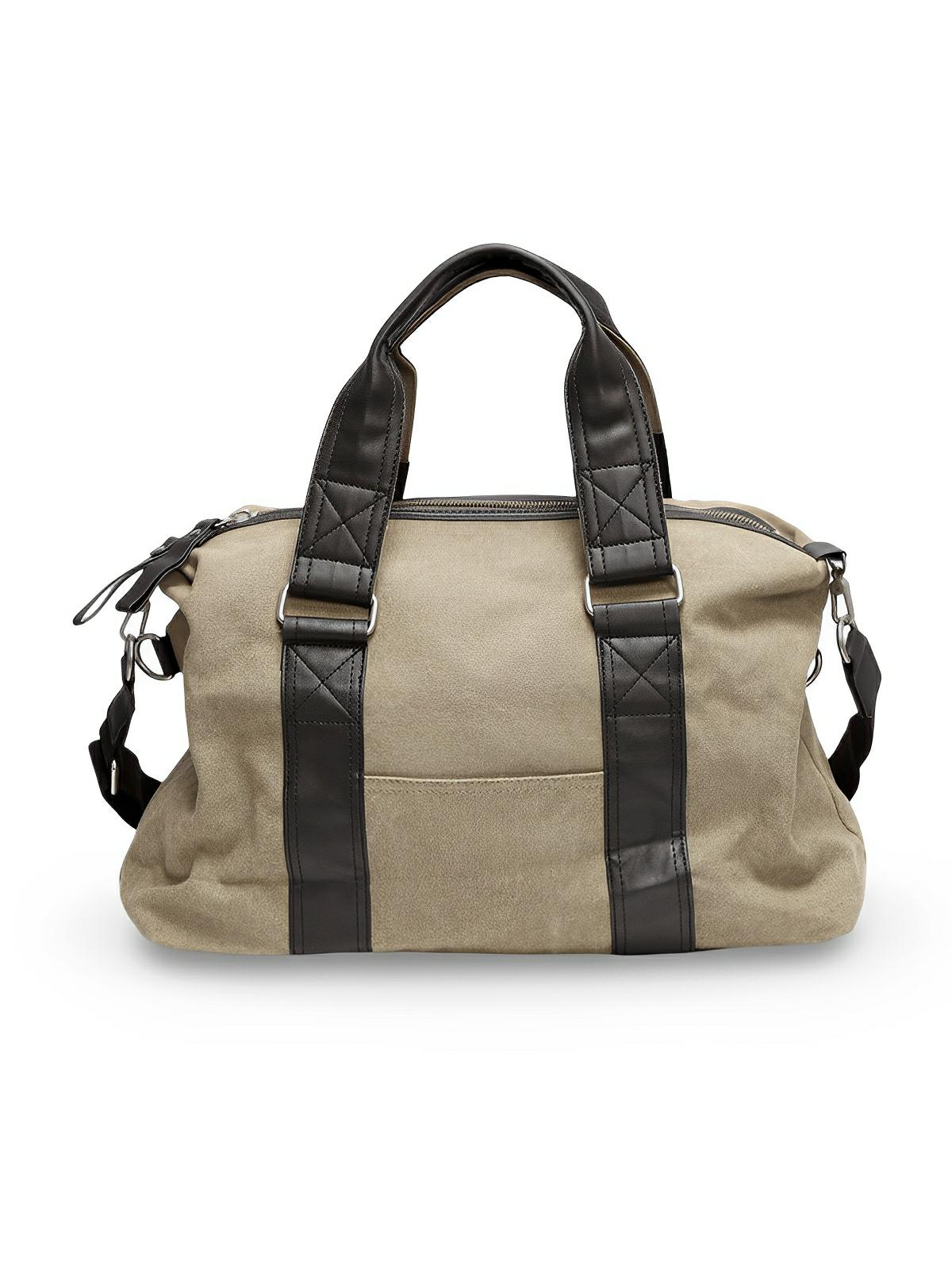 Sac bandoulière en toile, unisexe, grand sac week - end, bandoulière réglable, multi - fonctions, modèle Iman - Sac Bandoulière - Beige