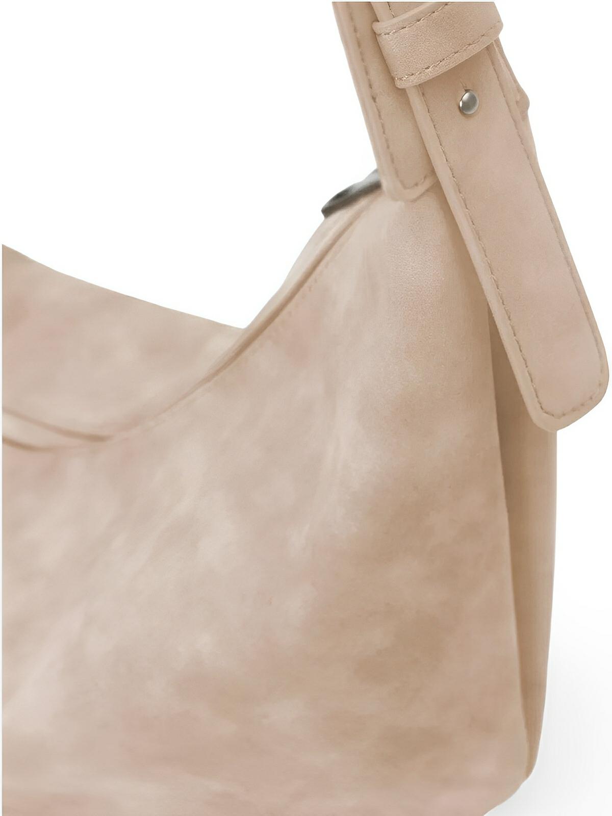 Sac Bandoulière hobo femme, grand sac épaule, style vintage, effet suédé, porté travers, modèle Jennifer - Sac Bandoulière - Marron