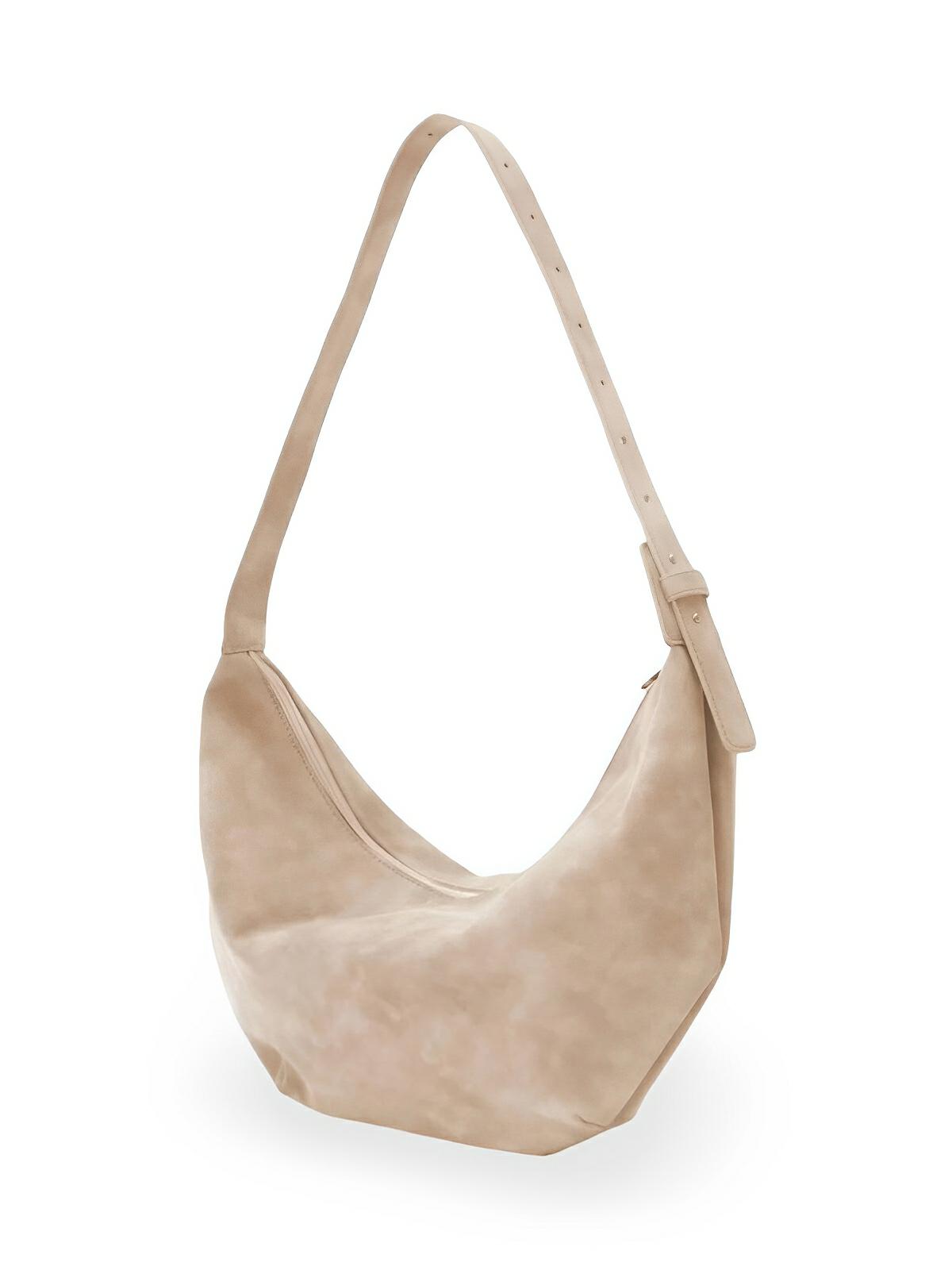 Sac Bandoulière hobo femme, porté épaule, style vintage, effet suédé, porté travers, modèle Jennifer - Sac Bandoulière - Beige