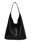 Sac cabas tendance femme, grand format, design minimaliste, simili vegan souple, usage quotidien, modèle Joanny - Sac Bandoulière - Noir