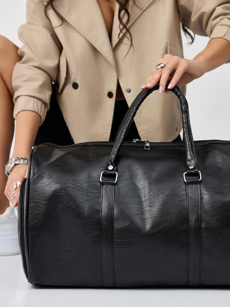 Sac de voyage, sac de vacances, sac imperméable sport, sac week - end compartiment chaussures, sac grande capacité, modèle Florie - Sac de voyage - Noir