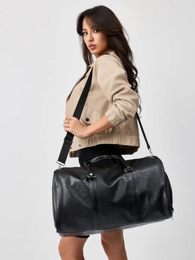 Sac de voyage, sac de vacances, sac imperméable sport, sac week - end compartiment chaussures, sac grande capacité, modèle Florie - Sac de voyage - Noir