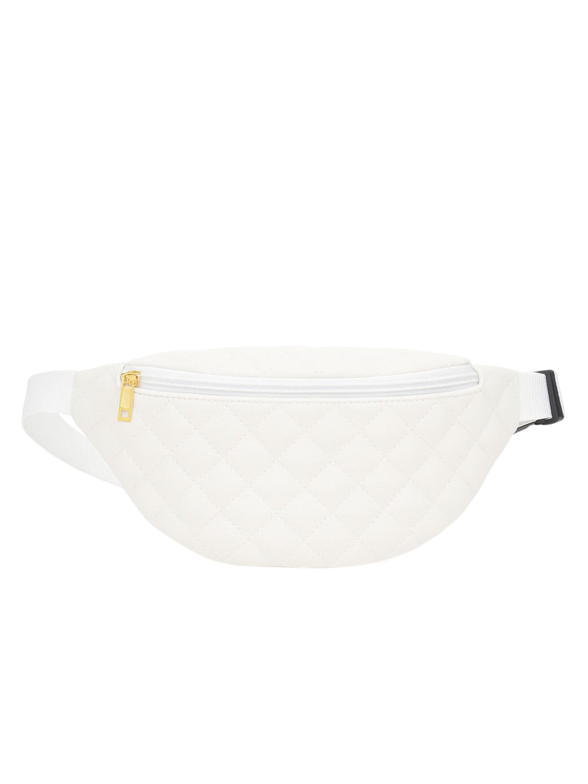 Sacoche banane matelassé, sac ceinture femme, sac bandoulière léger, mini sac zippé, sac pratique quotidien, modèle Zenobie - Sacoche - Blanc
