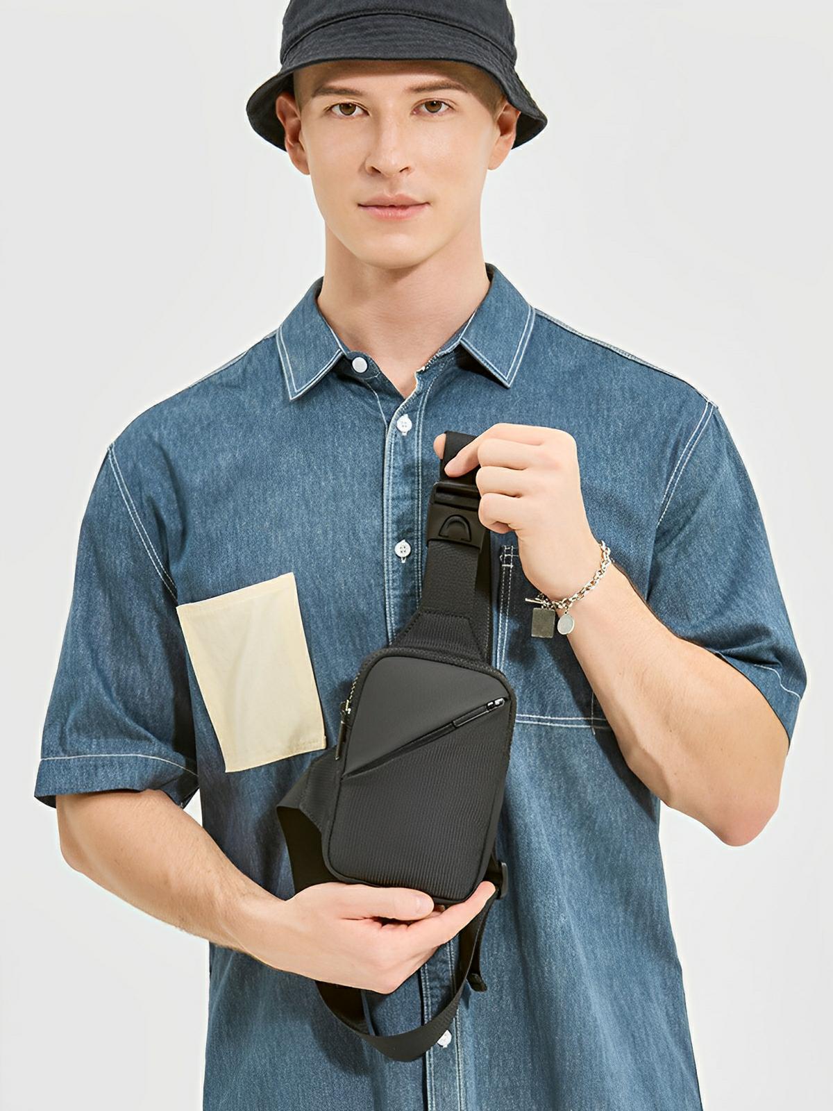 Sacoche bandoulière compact et imperméable, légère, résistante, poches multiples, modèle Livo - Sacoche - Noir