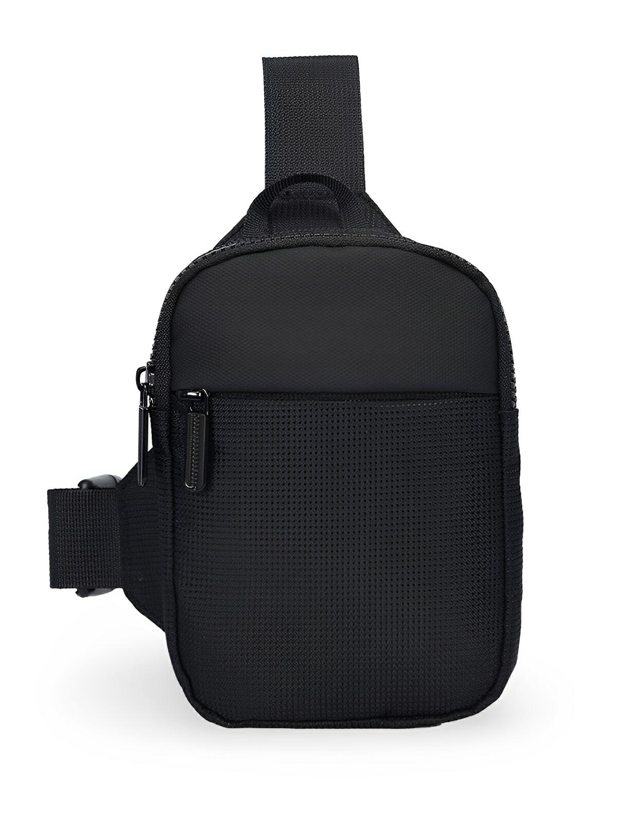 Sacoche bandoulière compact, homme, nylon résistant, léger, design minimaliste, usage quotidien, modèle Luk - Sacoche - Noir