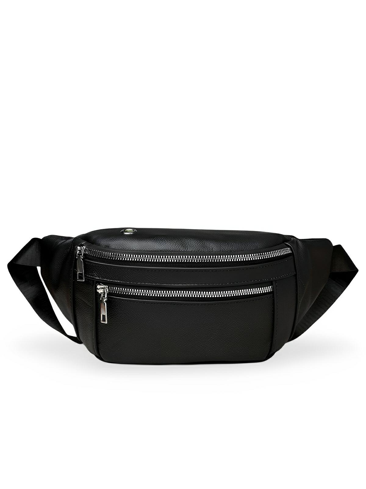 Sacoche ceinture banane en cuir, pour homme, sacoche multifonction, modèle Sam - Sacoche - Noir