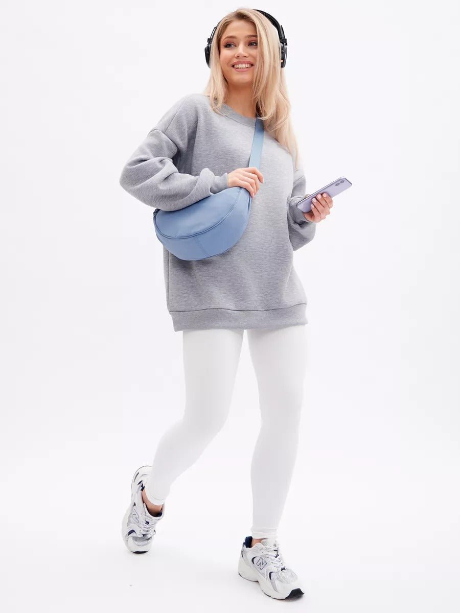 Sacoche nylon femme, sac demi - lune, sac bandoulière léger, sac de poitrine, sac streetwear y2k, modèle Josina - Sacoche - Bleu