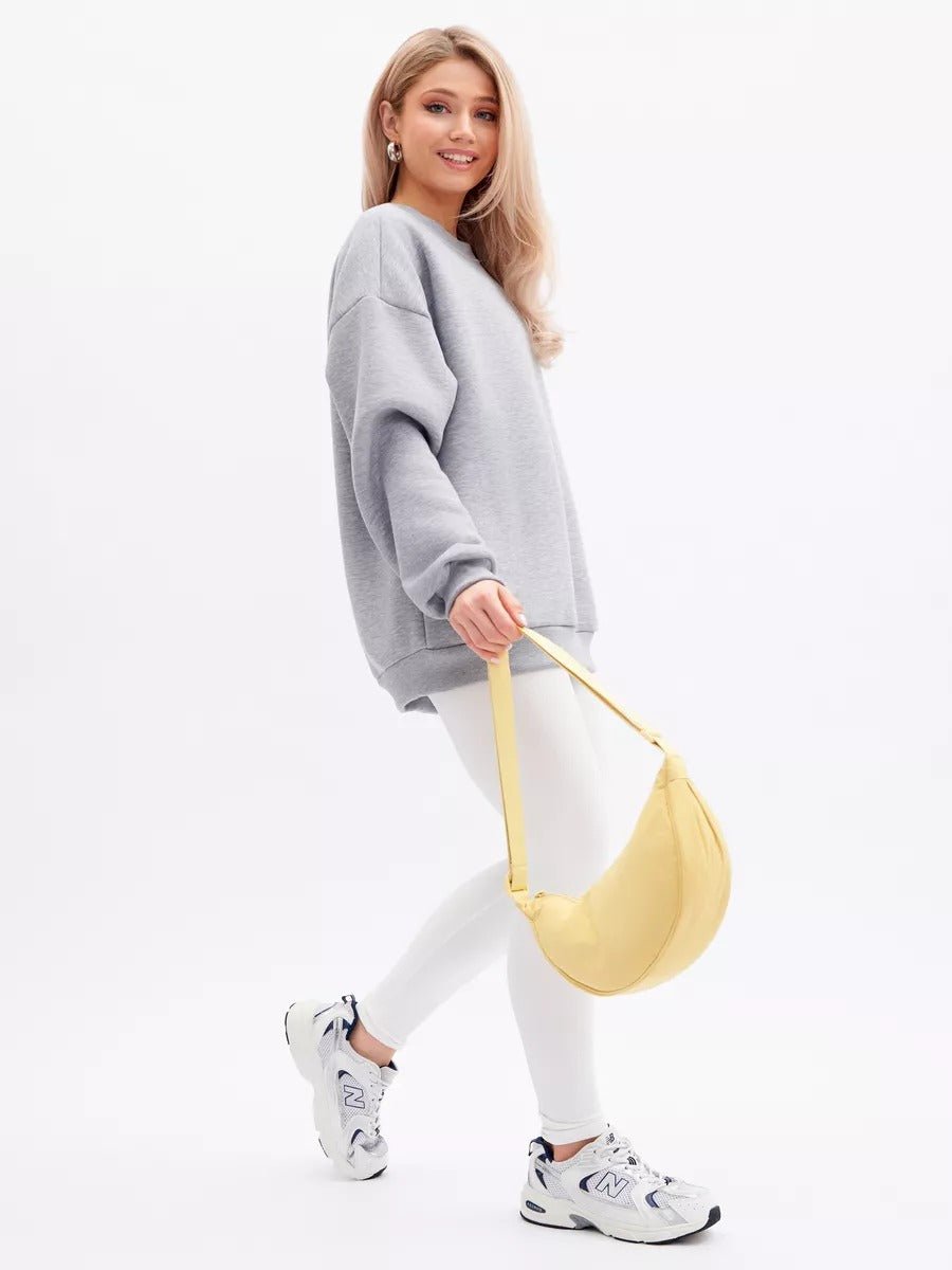 Sacoche nylon femme, sac demi - lune, sac bandoulière léger, sac de poitrine, sac streetwear y2k, modèle Josina - Sacoche - Jaune