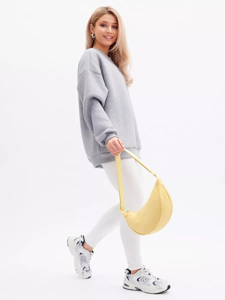 Sacoche nylon femme, sac demi - lune, sac bandoulière léger, sac de poitrine, sac streetwear y2k, modèle Josina - Sacoche - Jaune
