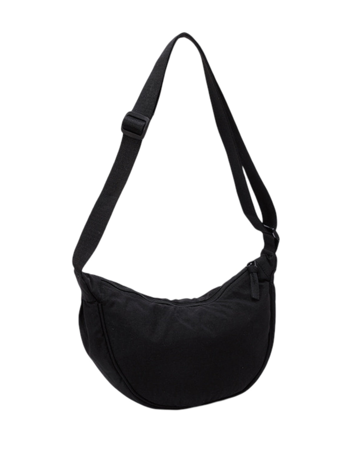 Sacoche nylon femme, sac demi - lune, sac bandoulière léger, sac de poitrine, sac streetwear y2k, modèle Josina - Sacoche - Noir