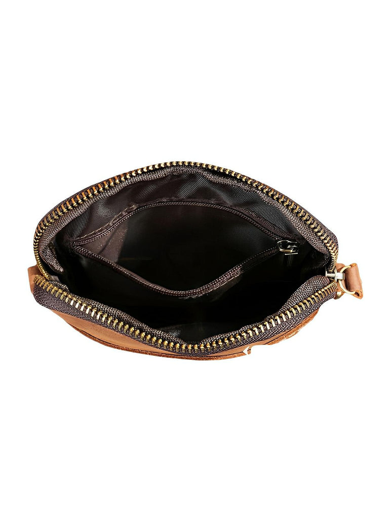 Sacoche plate en cuir homme, format pochette minimaliste, modèle Orphé - Sacoche - Marron