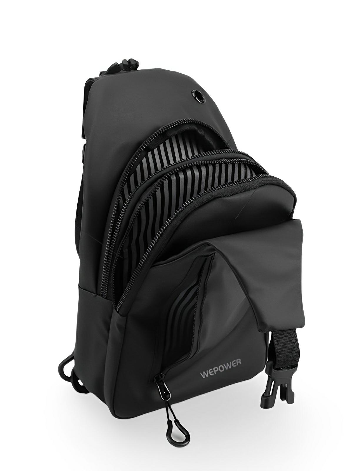 Sacoche pour homme, compact, imperméable, port USB, rangement optimisé, modèle Tolan - Sacoche - Noir