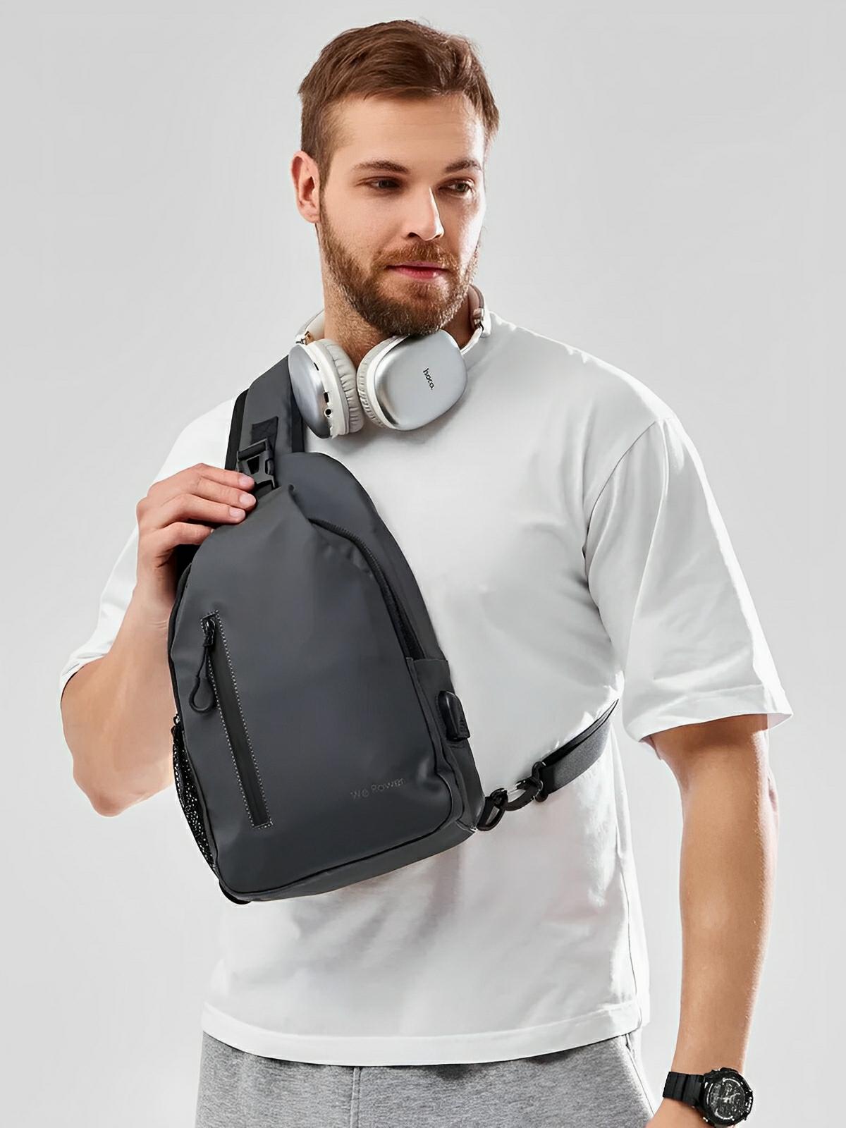 Sacoche pour homme, compact, imperméable, port USB, rangement optimisé, modèle Tolan - Sacoche - Gris