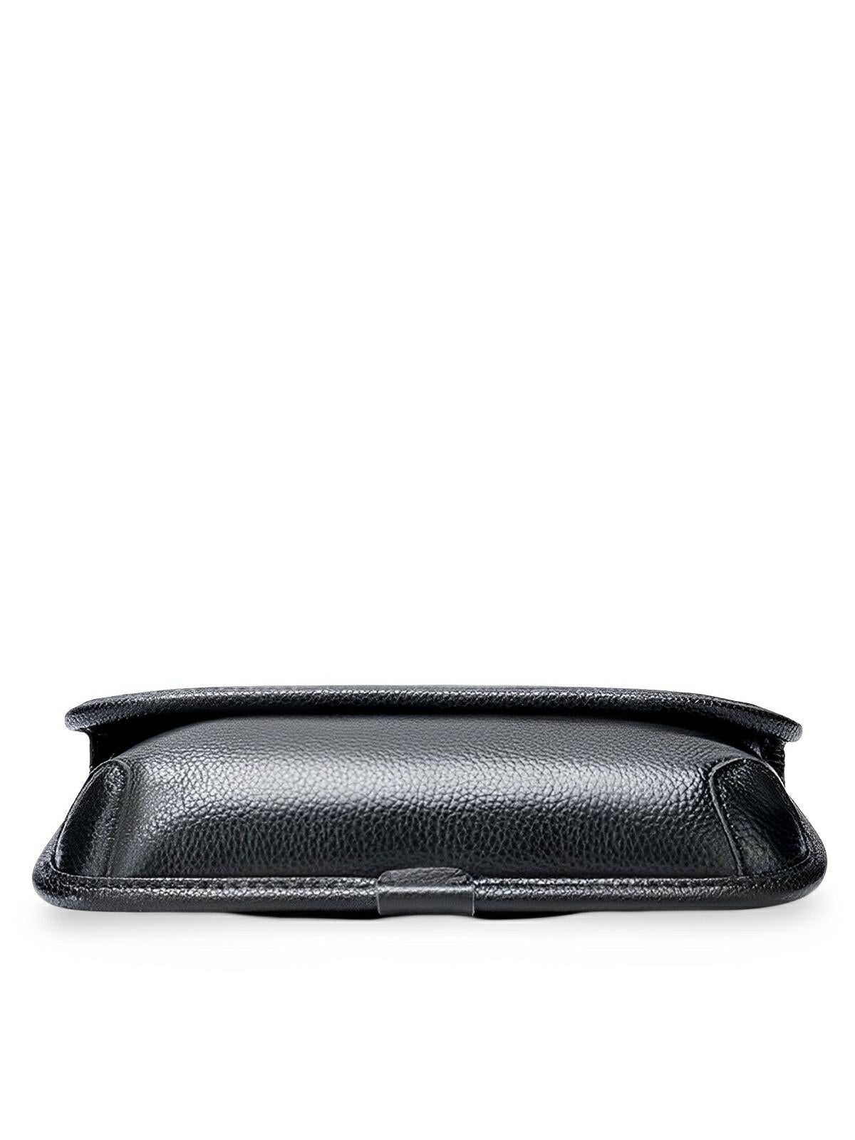 Sacoche pour homme en cuir, compact et fonctionnel, fermeture magnétique et zippée, modèle Josaphat - Sacoche - Noir