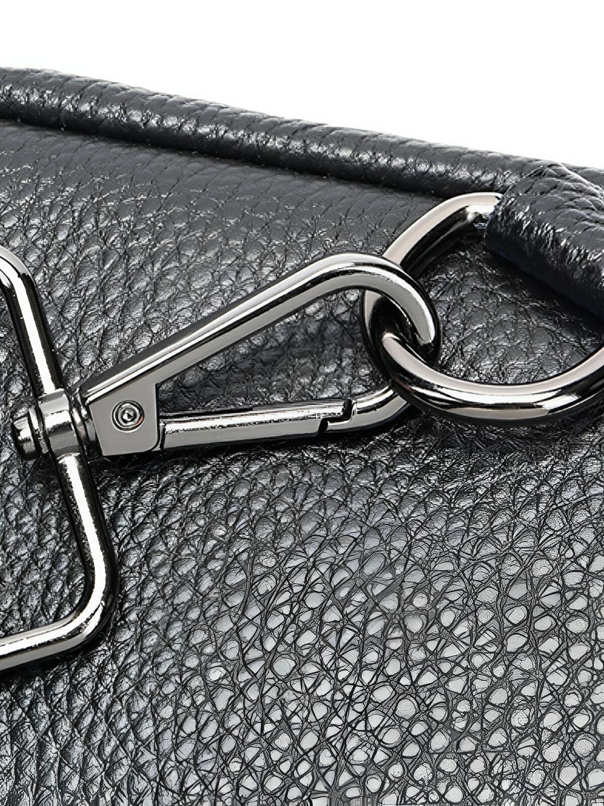Sacoche pour homme en cuir, compact et fonctionnel, porté épaule ou travers, design moderne, modèle Dali - Sacoche - Noir