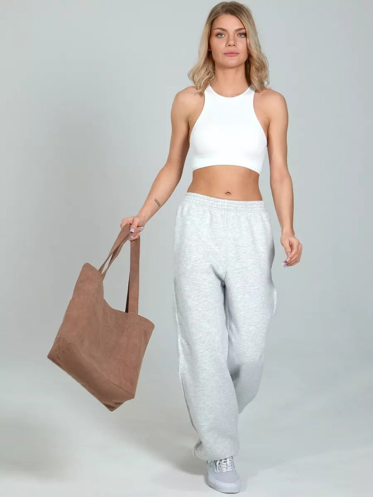 Tote - bag femme, sac shopping velours côtelé, sac fourre - tout grande capacité, sac épaule léger, sac quotidien moderne, modèle Aïcha - Tote - bag - Marron