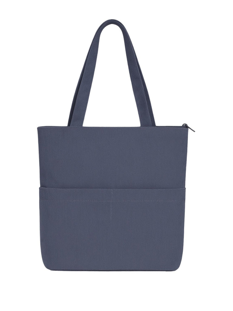 Tote - bag femme, sac shopping velours côtelé, sac fourre - tout grande capacité, sac épaule léger, sac quotidien moderne, modèle Aïcha - Tote - bag - Gris foncé
