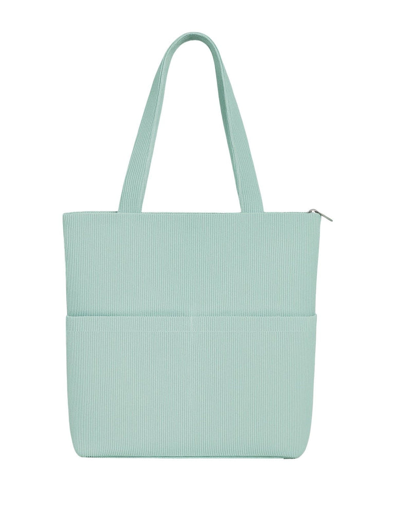 Tote - bag femme, sac shopping velours côtelé, sac fourre - tout grande capacité, sac épaule léger, sac quotidien moderne, modèle Aïcha - Tote - bag - Vert