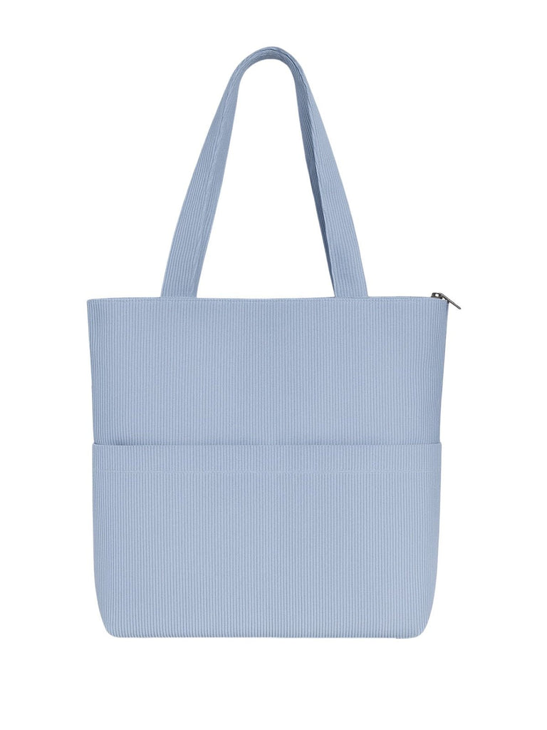 Tote - bag femme, sac shopping velours côtelé, sac fourre - tout grande capacité, sac épaule léger, sac quotidien moderne, modèle Aïcha - Tote - bag - Bleu