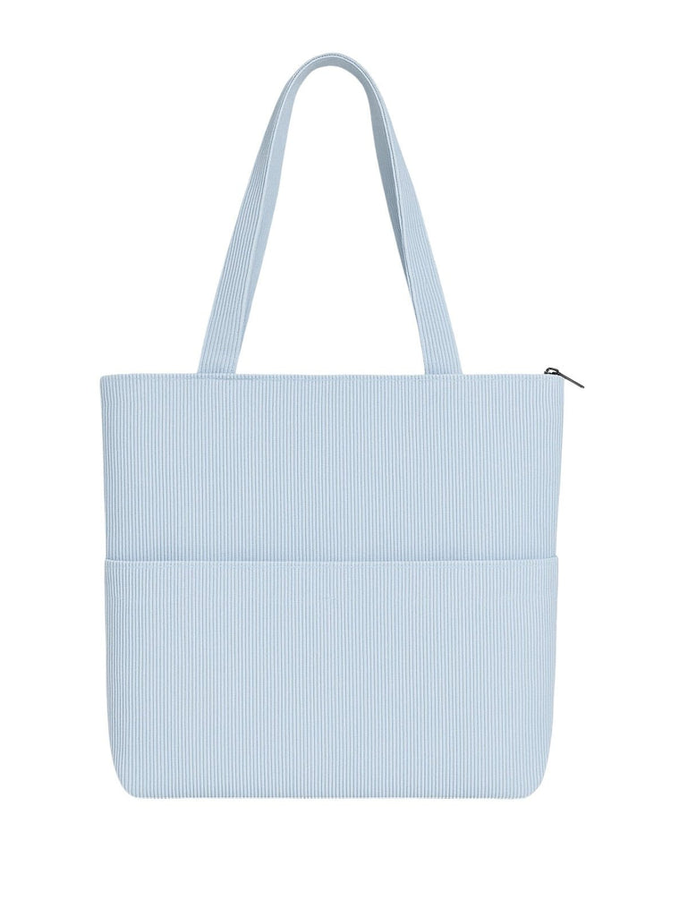 Tote - bag femme, sac shopping velours côtelé, sac fourre - tout grande capacité, sac épaule léger, sac quotidien moderne, modèle Aïcha - Tote - bag - Bleu ciel
