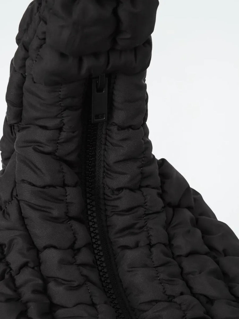 Tote - bag nuage oversize, sac matelassé, sac bandoulière doux, sac hobo rembourré, sac fourre - tout moderne, style Y2K, modèle Catherine - Tote - bag - Noir