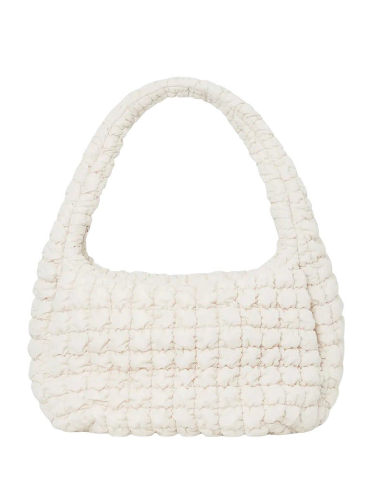 Tote - bag nuage oversize, sac matelassé, sac bandoulière doux, sac hobo rembourré, sac fourre - tout moderne, style Y2K, modèle Catherine - Tote - bag - Blanc