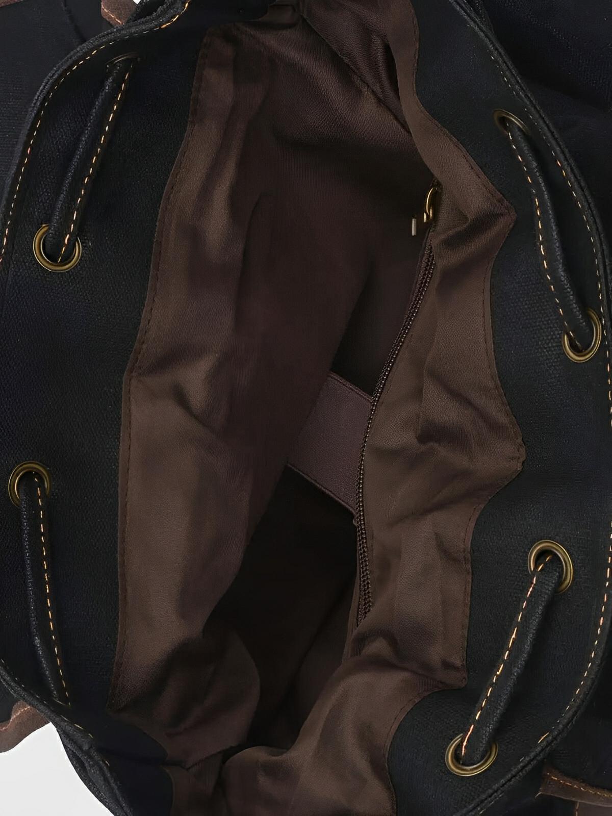 Waxed canvas and genuine leather backpack, waterproof and spacious, Beltran model