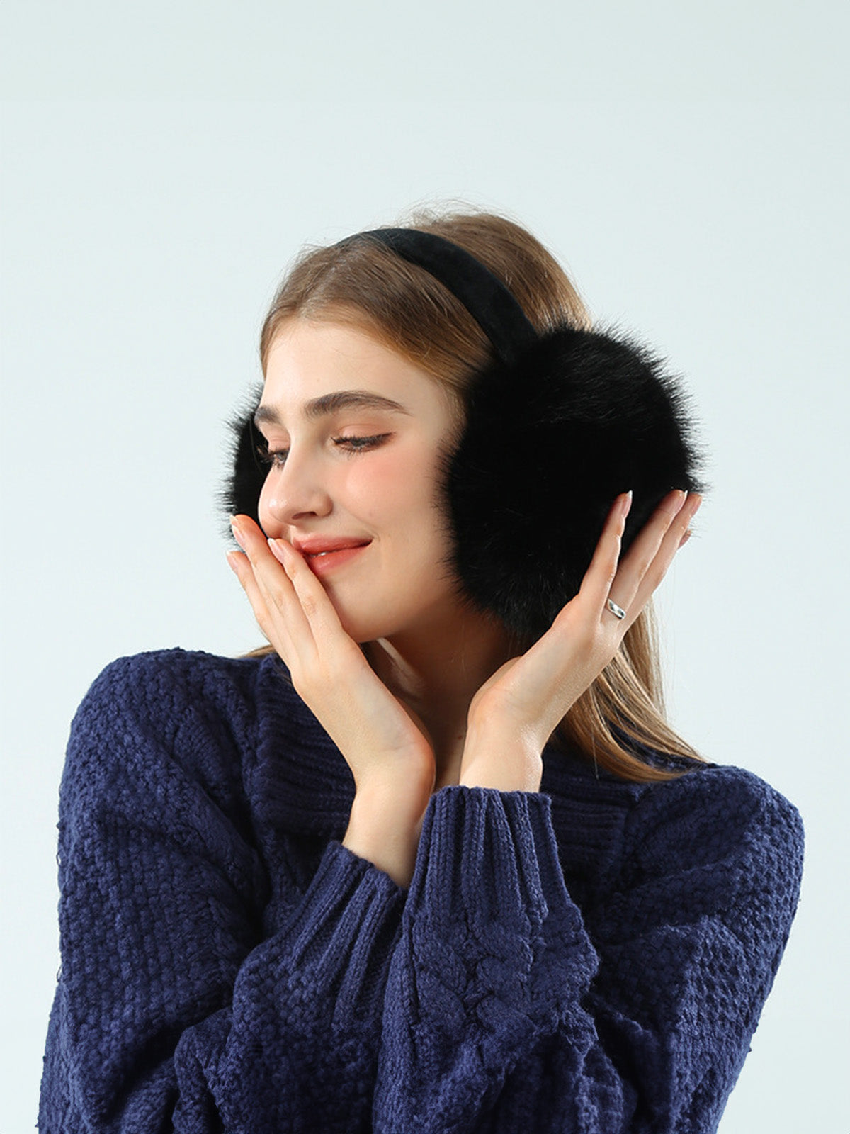 Cache-oreilles femme hiver, doux et chaud, imitation fourrure, pliable et portable, protection anti-froid, confort quotidien, modèle Kevia