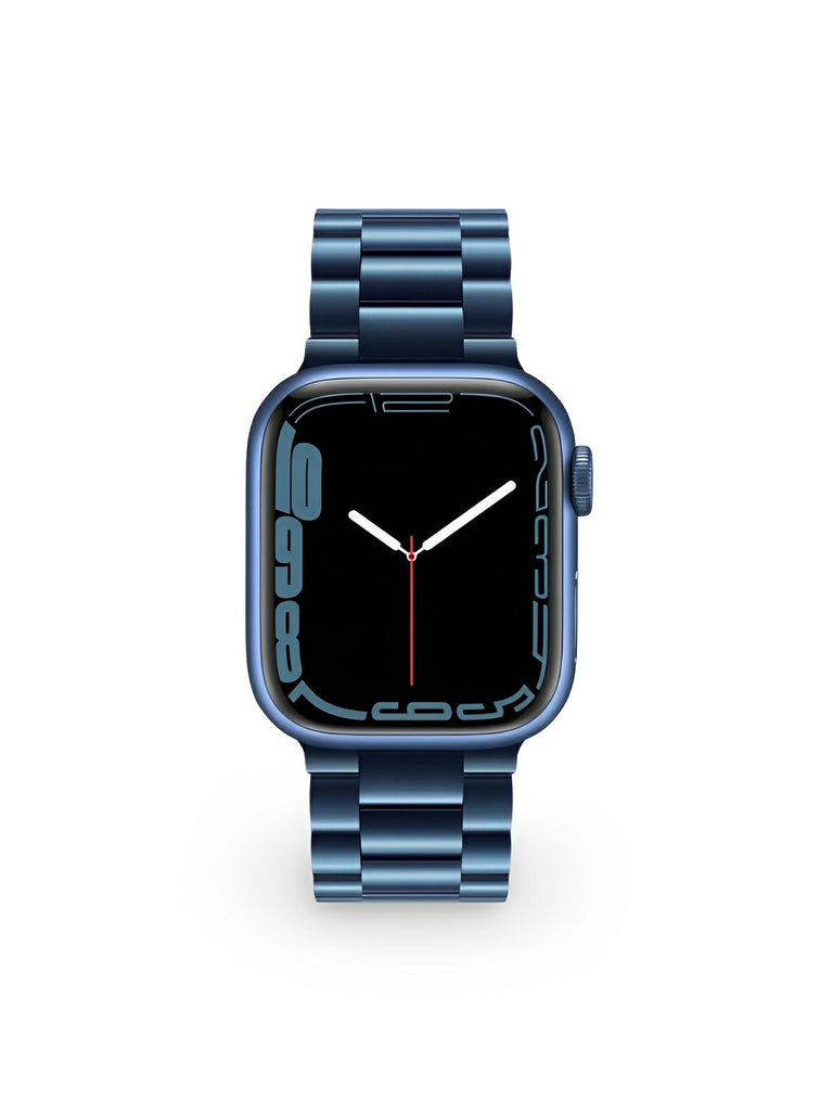 Bracelet acier inoxydable Apple Watch, design raffiné, maillons ajustables, fermoir invisible, confort et style, modèle Major