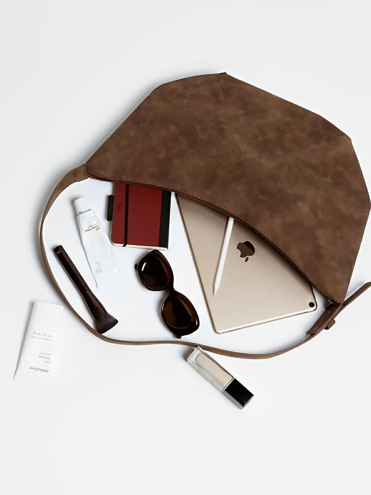 Sac Bandoulière hobo femme, porté épaule, style vintage, effet suédé, porté travers, modèle Jennifer