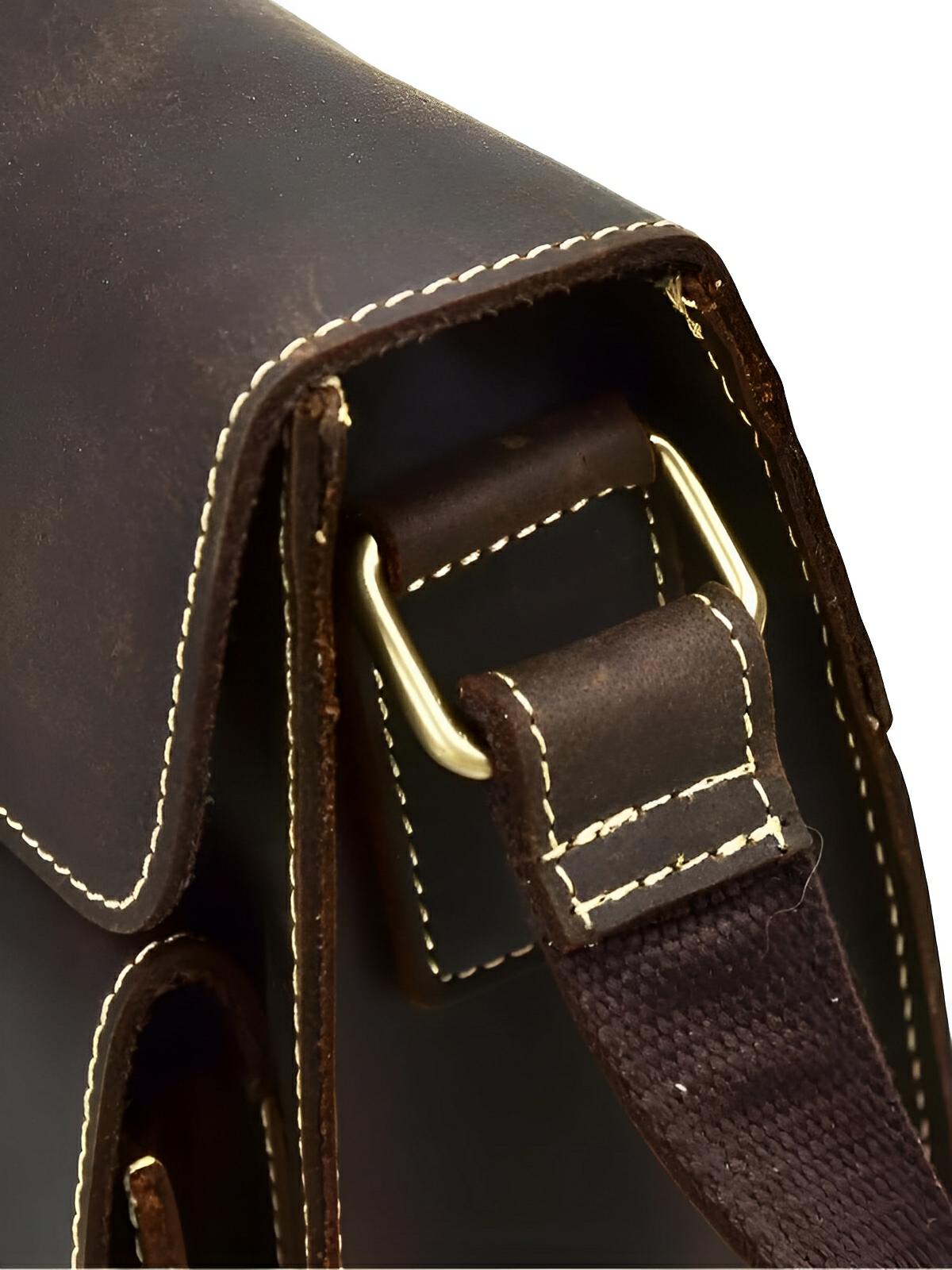 Sac bandoulière en cuir au design urbain, grande capacité, idéal pour iPad et documents A4, modèle Drogo