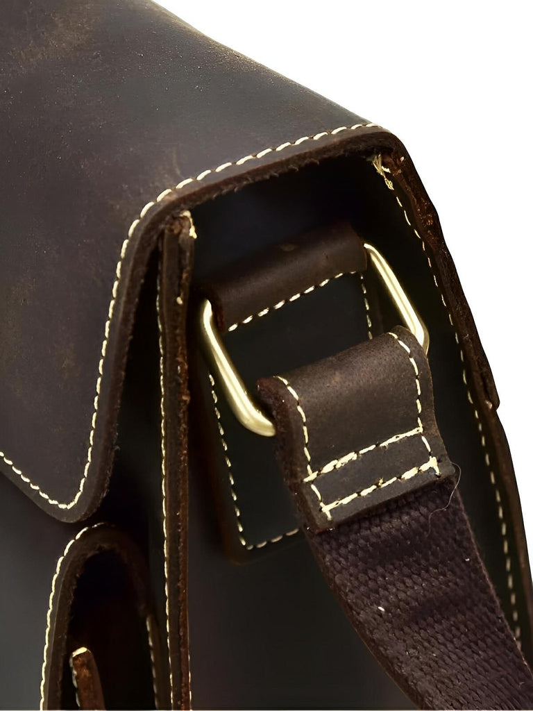 Sac bandoulière en cuir au design urbain, grande capacité, idéal pour iPad et documents A4, modèle Drogo