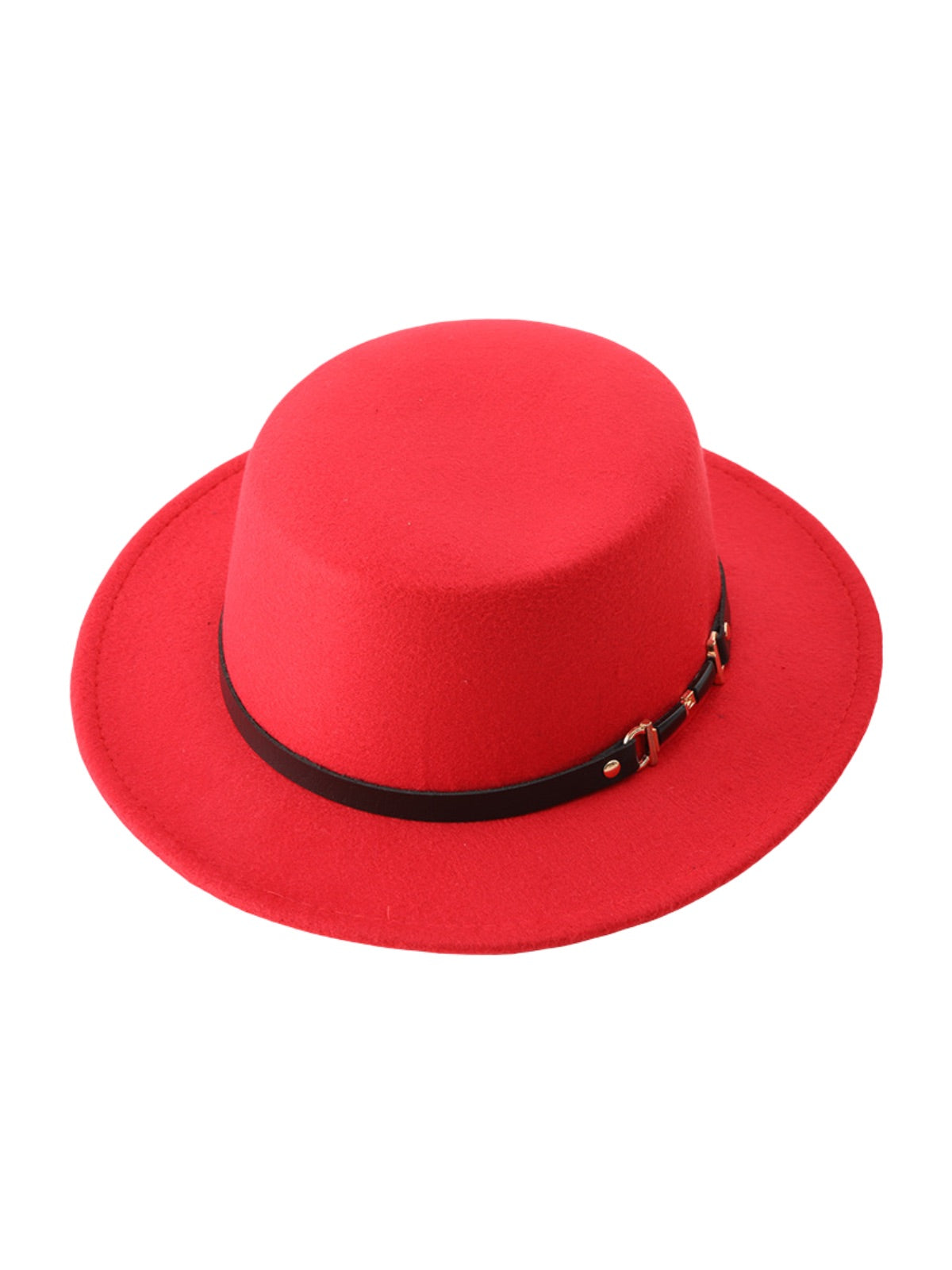 Women's felt hat, retro, autumn winter fashion accessory, flat hat with short brim, vintage style with ribbon, Ogana model