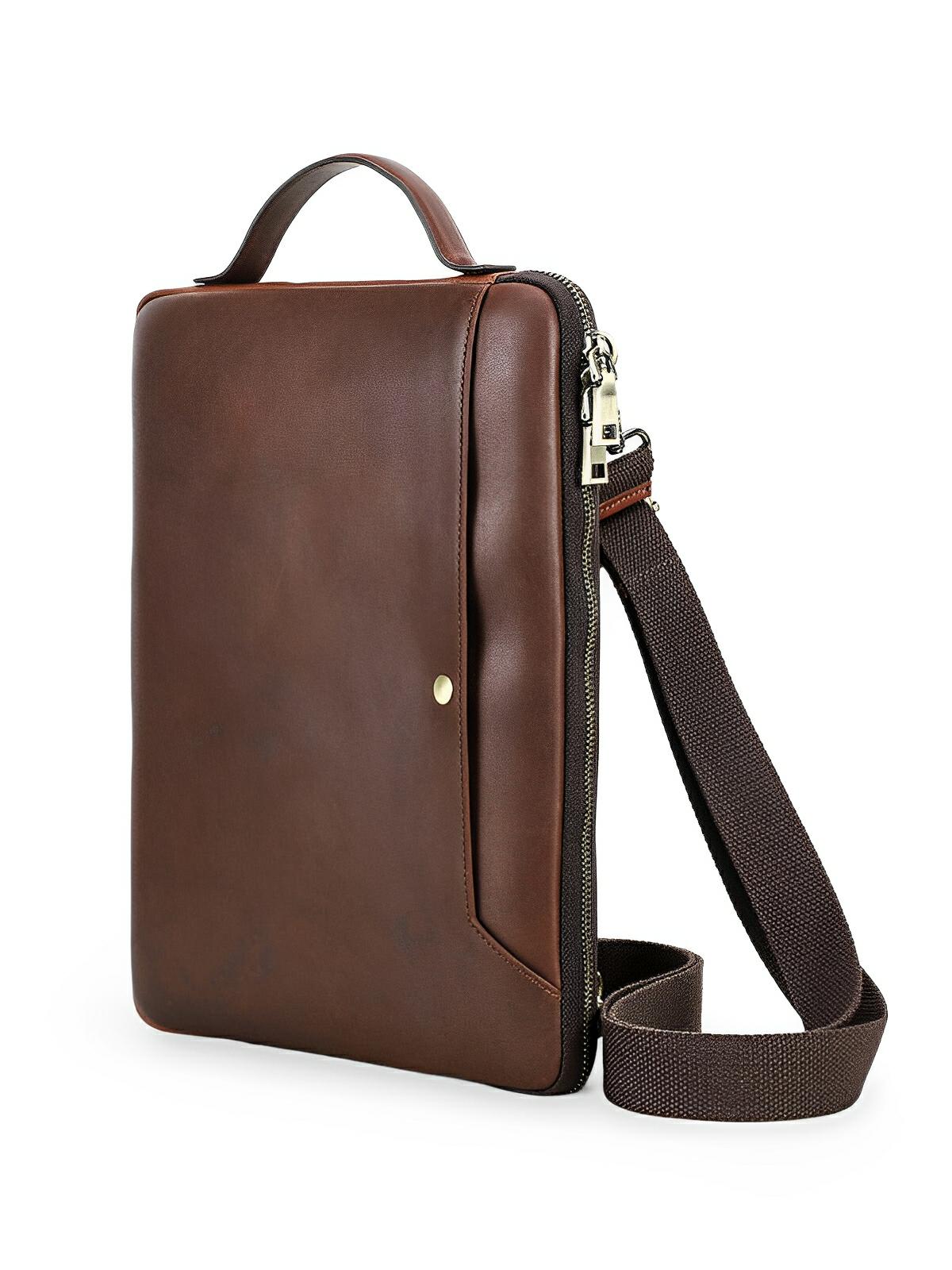 Housse en cuir pour ordinateur, sacoche élégante avec bandoulière ajustable, rangement sécurisé, compatible 14,2 pouces, modèle Nestor