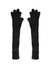 Gant long hiver femme, fausse fourrure doux, gant sans doigts peluche, gant violet crème noir, gant mode hiver chaud, modèle Likta