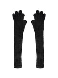 Gant long hiver femme, fausse fourrure doux, gant sans doigts peluche, gant violet crème noir, gant mode hiver chaud, modèle Likta