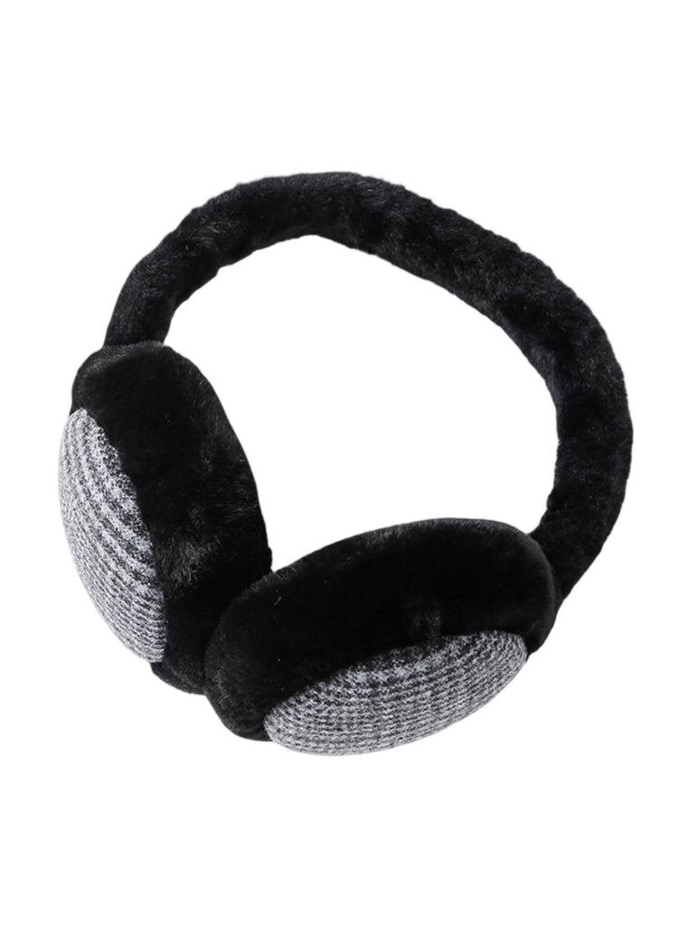 Cache-oreilles hiver doux chaud, fourrure peluche épaisse, motif à carreaux, protection oreilles coupe-vent, accessoire mixte, modèle Témia