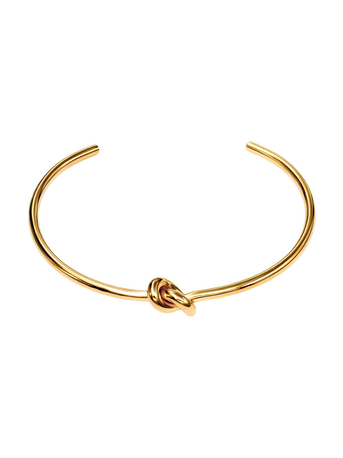 Bracelet jonc cœur en titane, motif nœud, finition or, modèle Enora