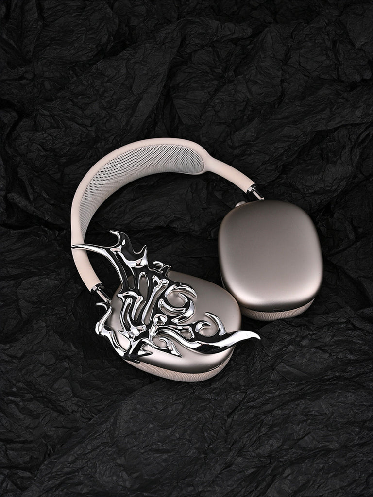 Accessoire AirPods Max, décoration aile argentée liquide, coque design brillante, protection oreillette, style y2k unique artistique, modèle Orionis - Accessoire AirPods Max - Argent