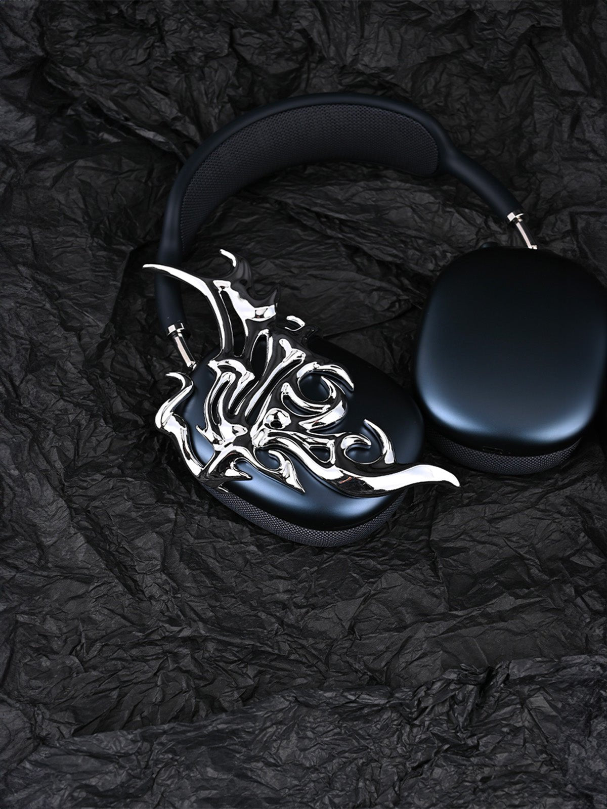 Accessoire AirPods Max, décoration aile argentée liquide, coque design brillante, protection oreillette, style y2k unique artistique, modèle Orionis - Accessoire AirPods Max - Argent