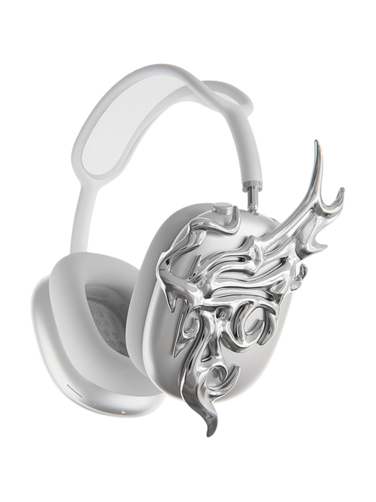 Accessoire AirPods Max, décoration aile argentée liquide, coque design brillante, protection oreillette, style y2k unique artistique, modèle Orionis - Accessoire AirPods Max - Argent