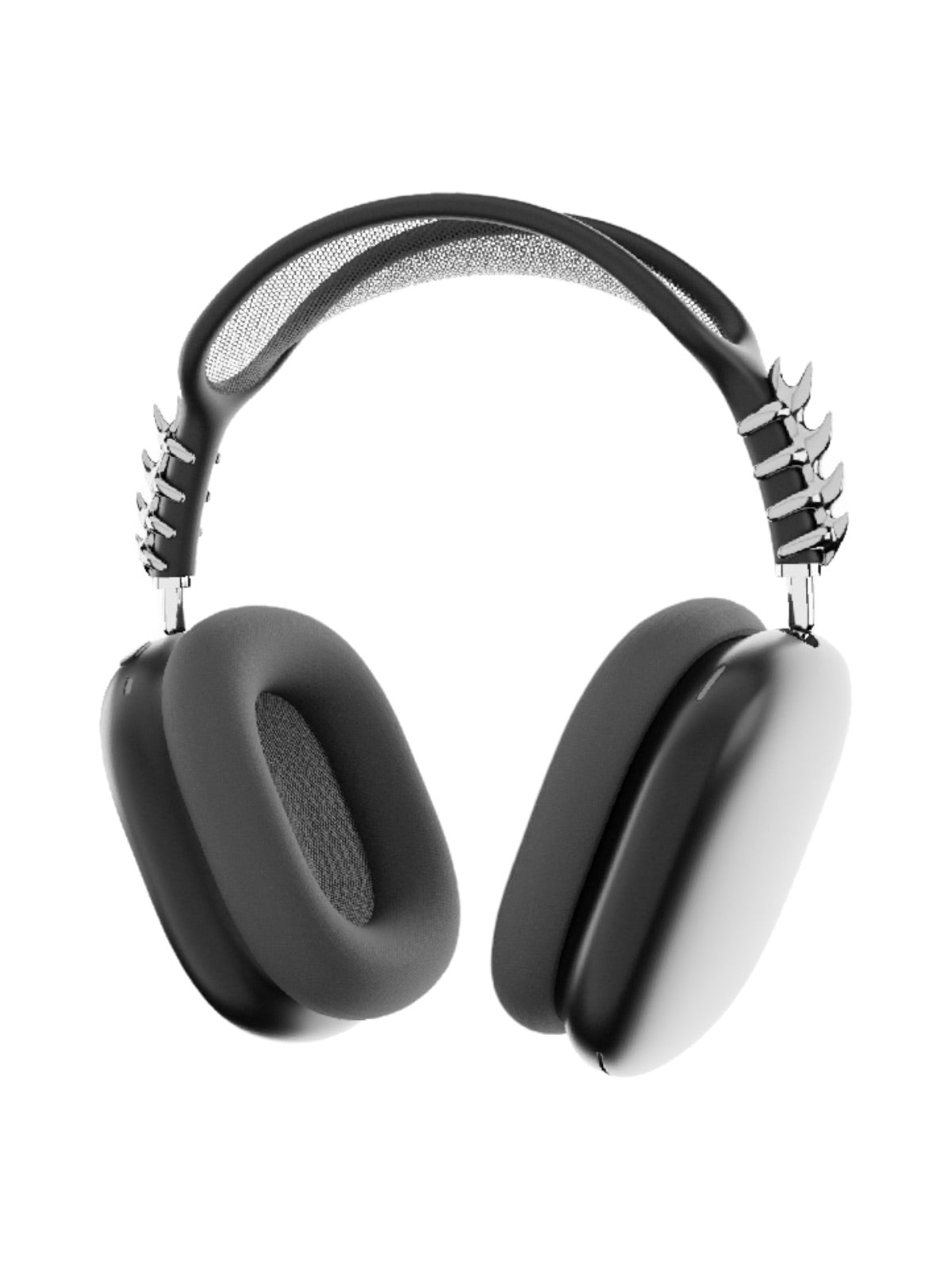 Accessoire AirPods Max, décoration arceau argentée, design original, coque rigide résine, fixation simple, compatible Apple, style audacieux, modèle Vantex - Accessoire AirPods Max - Argent