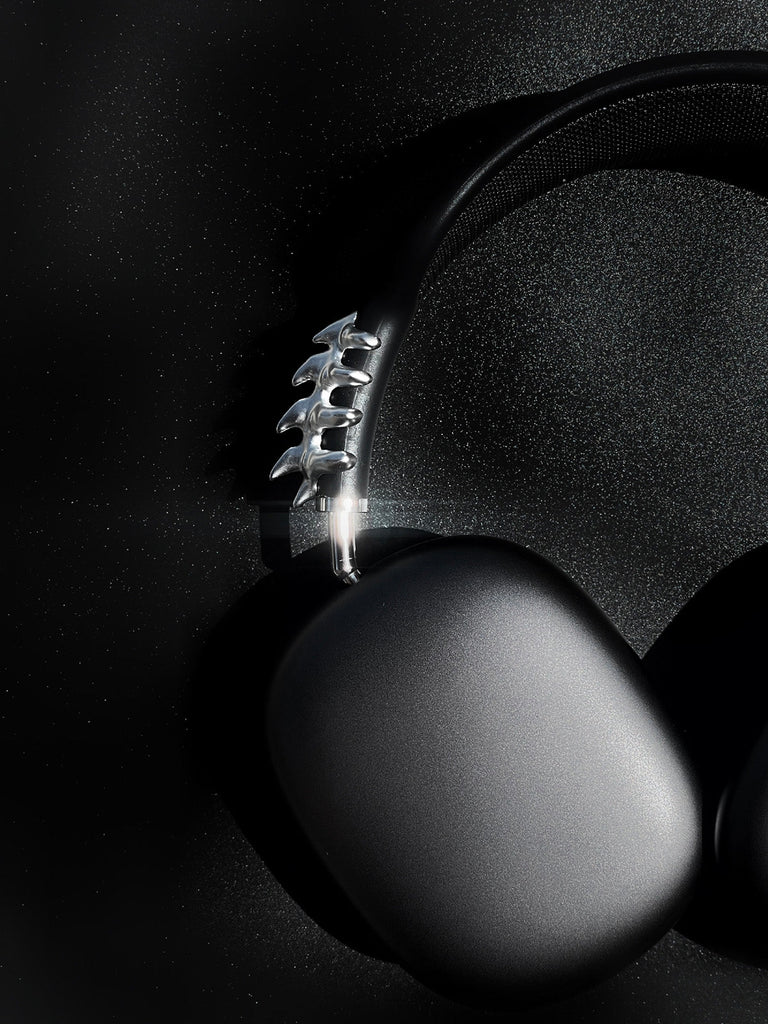 Accessoire AirPods Max, décoration arceau argentée, design original, coque rigide résine, fixation simple, compatible Apple, style audacieux, modèle Vantex - Accessoire AirPods Max - Argent