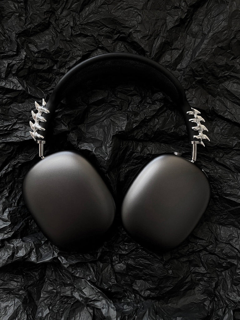 Accessoire AirPods Max, décoration arceau argentée, design original, coque rigide résine, fixation simple, compatible Apple, style audacieux, modèle Vantex - Accessoire AirPods Max - Argent