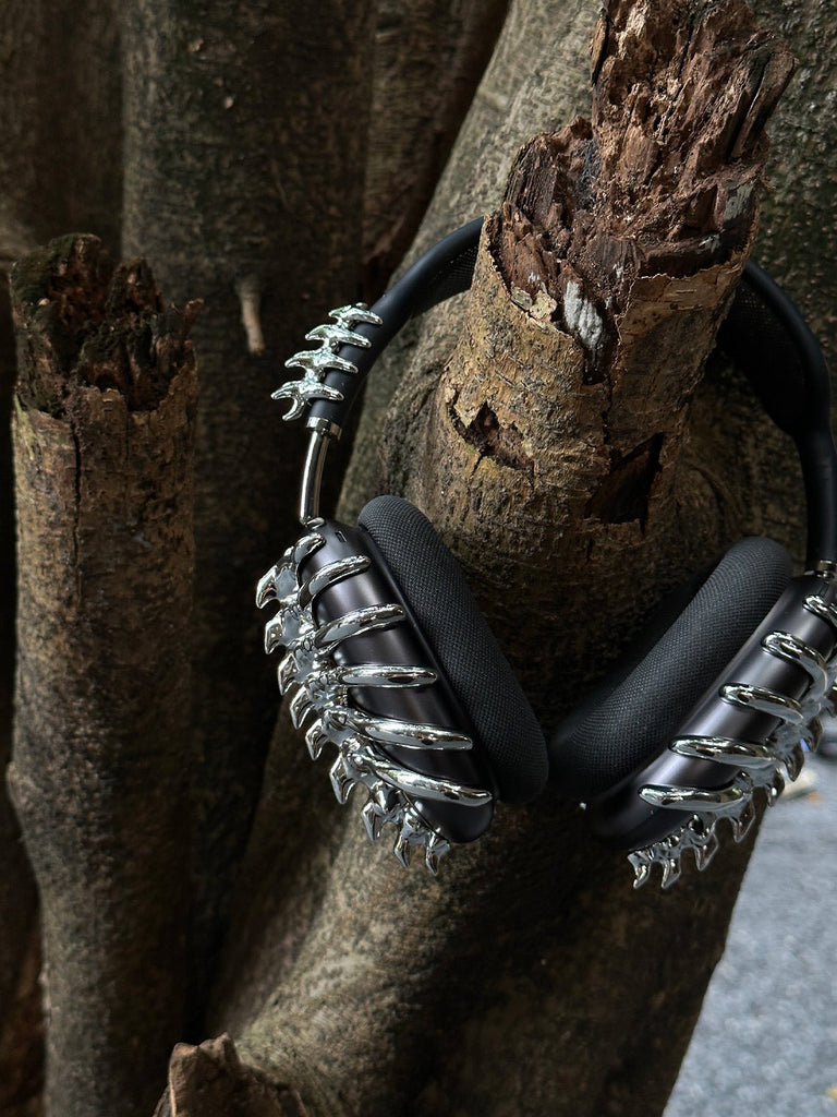 Accessoire AirPods Max, décoration arceau argentée, design original, coque rigide résine, fixation simple, compatible Apple, style audacieux, modèle Vantex - Accessoire AirPods Max - Argent