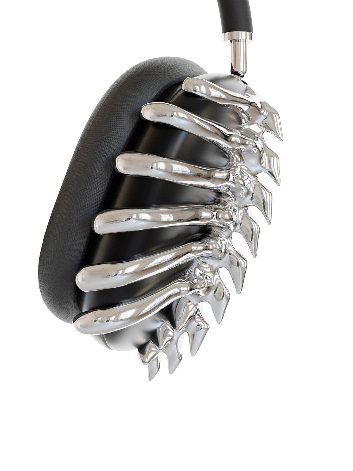 AirPods Max coque décorative, design original, structure métallique argentée, protection rigide 3D, accessoire audio tendance, modèle Beltus - Accessoire AirPods Max - Argent