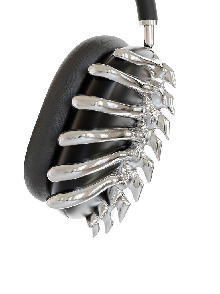 AirPods Max coque décorative, design original, structure métallique argentée, protection rigide 3D, accessoire audio tendance, modèle Beltus - Accessoire AirPods Max - Argent