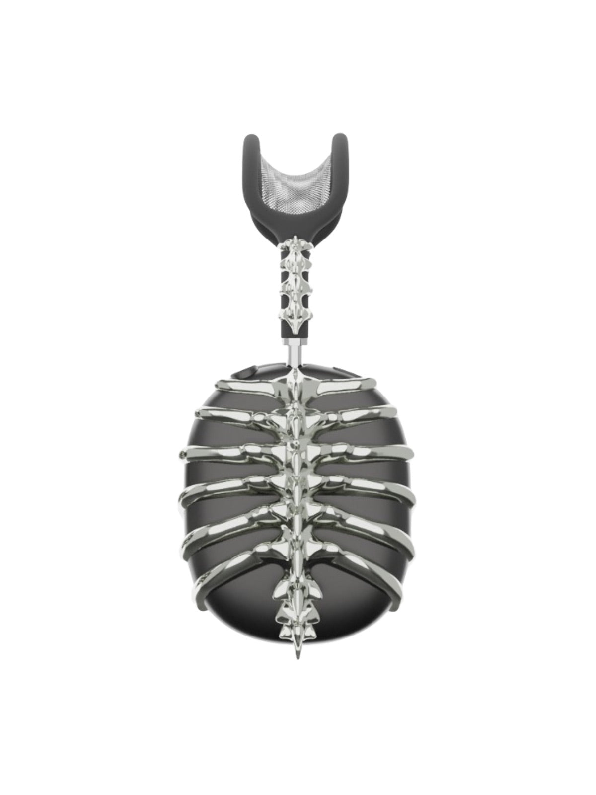 AirPods Max coque décorative, design original, structure métallique argentée, protection rigide 3D, accessoire audio tendance, modèle Beltus - Accessoire AirPods Max - Argent